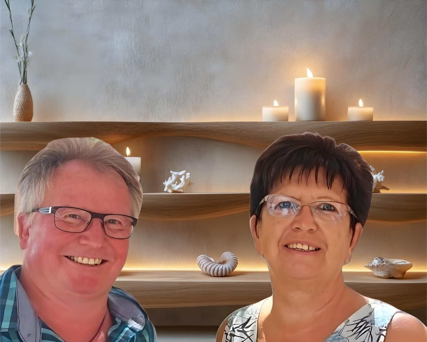 Armin und Monika beim Kerzengießen in ihrer Werkstatt